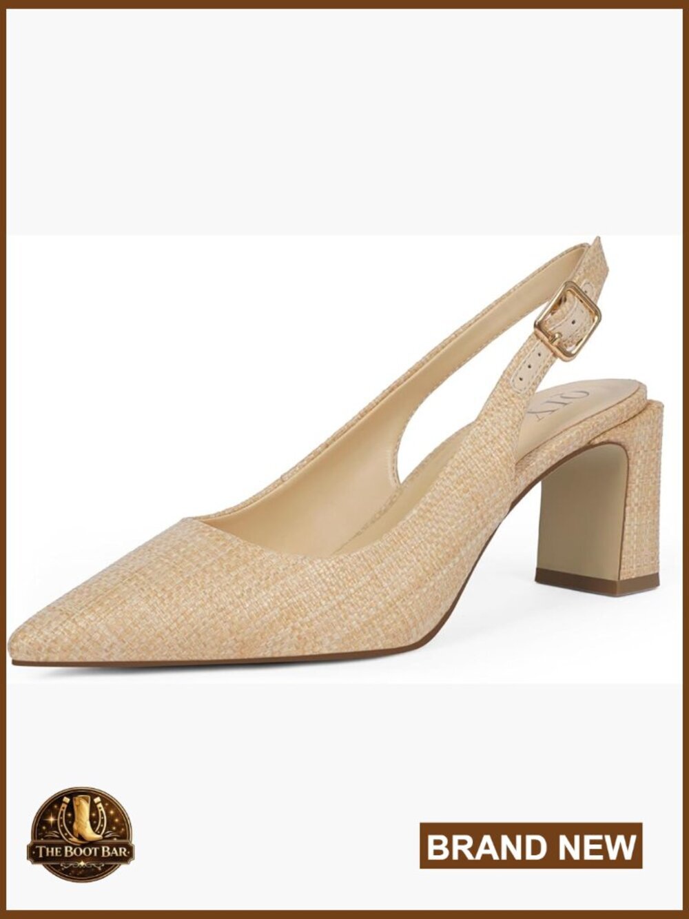 Pointed Toe Chunky Heel Slingback Pumps Block Heel Dress Heels